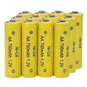 12 Packs AA Garden Ni-cd Batteries 1.2V AA 700mAh Ni-Cd Rechargable Battery f...