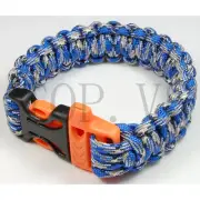 550 Paracord Parachute Cord Military Survival Bracelet Tool Camping Whistle #3