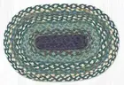 Blueberries n Cream Blue 10"x15" Oval Placemat, Braided Jute Table Mat MS-503