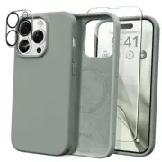 for iPhone 14 Pro Case, with 2X Screen Compatible with Magsafe Calke Green