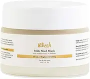 Vilvah Store Milk Mud Mask, De-Tan Pack, With Oat Milk, Saffron Extract and Kaolin Clay, Brightening and Tan Removal Cream, Sulphate Free, For All Skin Types, For Men & Women, 50ml
