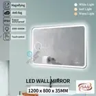 Rectangle Magnifying Cosmetic Makeup Wall Mirror Touch Control LED Light Defog