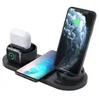 6 In 1 Wireless Charger For Iphone Apple Watch Airpods & Android Black Parallel