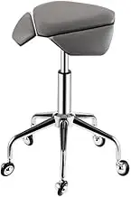 Saddle Stool Rolling Chair,Ergonomic Rolling Stool with 360° Swivel,Adjustable Height and Soft Comfortable Cushion for Home Office Salon Shop