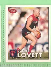 1996 AFL SELECT STICKER #151 GLENN LOVETT, MELBOURNE DEMONS