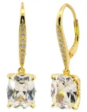 [Georgini] Sydney Soiree Elaine Cushion Cut Drop Earrings in Gold