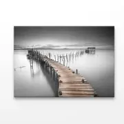 B&W Peaceful Ancient Pier Print 100% Australian Made 120 x 90cm (Acrylic)