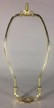 9 1/2" Brass Plated Lamp Harp with Base & Protective Coating, regular weight