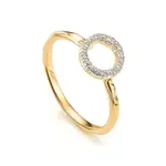 MONICA VINADER RIVA MINI CIRCLE RING 純銀鍍金碎真鑽戒指 尺寸Ｍ