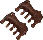 WRITWAA Natural Scalp Massage Comb 2pcs Wooden Wide Tooth Hair Massager Decorative Tool Hair Care Scalp Scraper for Relaxation
