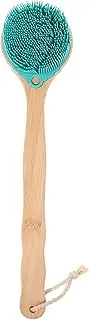 FRCOLOR Long Handle Bath Brush Exfoliating Shower Brush for Back Double-sided Body Scrubber Comfortable Grip