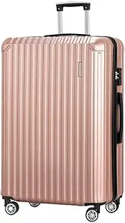[Wanderlite] 28'' Luggage, Trolley Suitcase Hand Luggages Hard Case Shell, Travel Strap Bag Carry On Storage Adult Kids Lightweight Roller TSA Lock Dual Wheels, Rose Gold