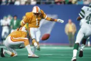 Kicker Donald Igwebuike Tampa Bay Buccaneers kicks during a game a- Old Photo