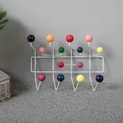 Classic Hang It All Coat Rack, Mid Century Modern Wall Mounted Coat Hooks With Painted Solid Wooden Walnut Balls Wood Color Coat Hanger (multicolor)