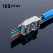 100Pcs/lot RJ45 Network Modular Plug 8P8C CAT5e Cable Connector End Pass Through