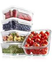Nutrichef Glass Containers With Lids (Set of 5)