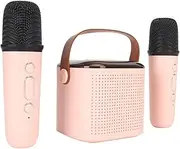 Portable PA System RGB Speaker with 2 Wireless Microphones, 5.3 Speaker with RGB Light and Microphones, Connect to TV Phone for Karaoke (#3)