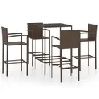 5 Pcs Outdoor Bar Table And Stool Set 4-Person Garden Patio Lounge Furniture