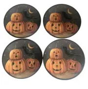 Halloween Raven Pumpkin Moon Melamine Appetizer Side Dessert Plates 6" Set of 4