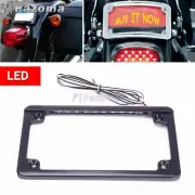 4 x 7 LED Light Motorcycle License Number Plate Frame For Harley Custom Aluminum