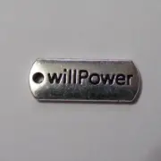 willPower Inspirational Silver Tone Pendant Charm Hang Tag