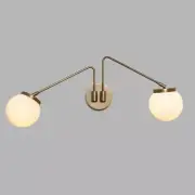 Double Globe Brass Articulated Light Wall Lamp Beside Wall Lamp Sconce Light