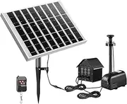 50W Solar Fountain Water Pump with Battery and LED Light for Birdbath Garden Pool