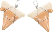 KICHOUSE 2pcs Authentic Shark Tooth Pendant Fashionable Necklaces Charm for Boys and Girls Perfect Family Beach Jewelry