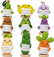 Positive Potato Bulk & Emotional Support Pickle Bulk (9 pc),Handmade Crochet Positive Vegetables for Encouragement Decor - Desk, Office, College, Coworker, Friend