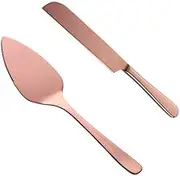 Wedding Cake Server Set, 304 Stainless Steel Spatula Baking Tool Cake Shovel Butter Knives For Pie/Pizza/Cheese (Cake Shovel Set-Rose Gold)