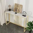 Wisfor Slate Console Table Long Entryway Table Slim Narrow Sofa Table White Top
