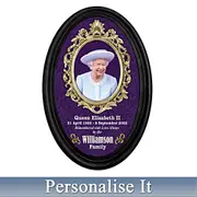 Queen Elizabeth Loved Always Personalised Oval Print