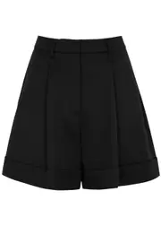 Simone Rocha Newsboy Pleated Twill Shorts - Black - 10 (UK10 / S) 10 (UK10 / S)