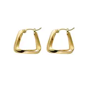 Nevenka Boutique Trendy Gold Mental Geometric Irregular C Shape Stud Earrings For Women Girl