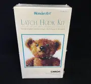 Caron WonderArt Old Tyme Teddy Bear Latch Hook Kit Pillow Rug No 4707 NEW Sealed