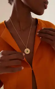 [Future Fortune] Wonder 18K Yellow Gold Emerald, Diamond Locket Necklace