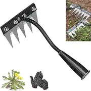 Iron Rake 2.0, Iron Rake for Gardening and Weeding, Ironrake The Heavy-DutyIron WeedingRake, 5/6/7/8 Teeth Carbon Steel Garden WeedingRake, Gardening Hand Weeder Tools (5 Teeth)