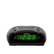 Lenoxx AM/FM Alarm Clock & Radio w/ Green LED Time Numbering