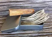 Fatwood And Jute Tinder Tin, Fire Starter, Survival.