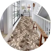 Coffee Leaf Pattern Can Be Cut Non-Slip Hallway Floor Long Runner Carpet Rugs for Corridor/Kitchen/Stairs,1.1x6m