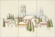 Ceramic Tile Mural Backsplash Hoyle Tuscan Landscape Art RW-SH012