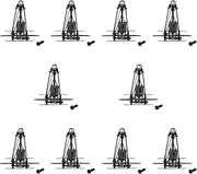 Oshhni 10x Train Model 1/87 HO Scale Arm Pantographs Bow DIY Trains Building Kit Accessories