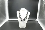 Love, Alex Alexandra Clancy Gunmetal Modernist Chain Link Willow Necklace NEW!!!
