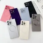 Square Solid Magnetic Magsafe Case Cover for iPhone 14 15 16 Plus 12 13 Pro Max