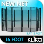 16ft REPLACEMENT ROUND OUTDOOR TRAMPOLINE SAFETY NET ENCLOSURE 12post