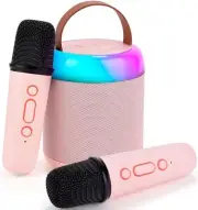 Birthday Gifts for 3, 4, 5, 6, 7, 8, 9, 10, 11, 12 Year Old 2 Microphone Pink