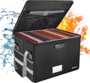 Fireproof Document Box with Lock, Portable Storage Organizer for Legal Folders