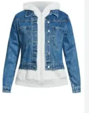 City Chic Small Denim Jacket Autumn Plus Size 16