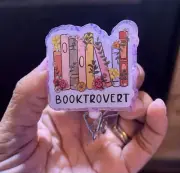 BROOKTROVERT, Teacher, Office, ID Badge Holder,Acrylic Badge Reel, LIBRARIAN