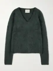 [LISA YANG] LISA YANG - Margareta Brushed-cashmere Sweater - Army green - 0 0 Green